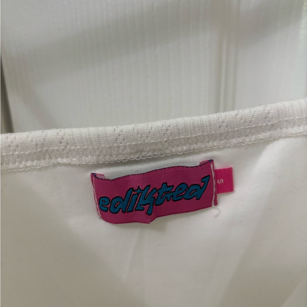 Edikted Pointelle Ruffle Mini Dress - Picture 8 of 8
